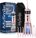 LP221 Cordless Water Flossers for Teeth with UVC Light Sanitizer and OLED Display, 335ML 4 Modes Water Teeth Cleaner Picks for Teeth Cleaning and Water Flossing (Juicy Pink)