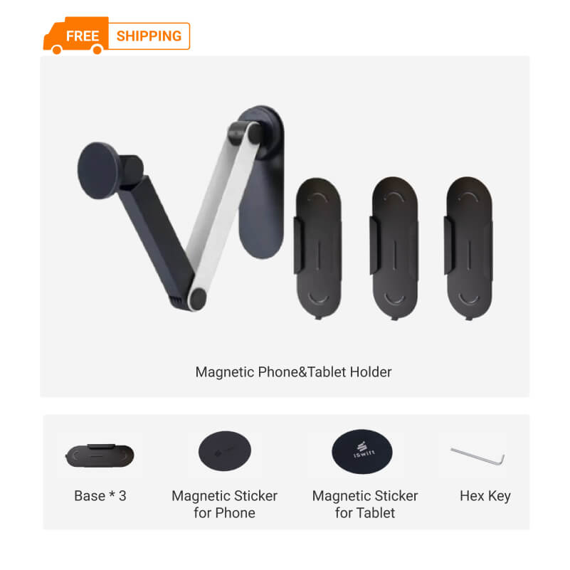 Magnetic Wall Mount Phone & Tablet Holder — Adhesive, Universal Fit