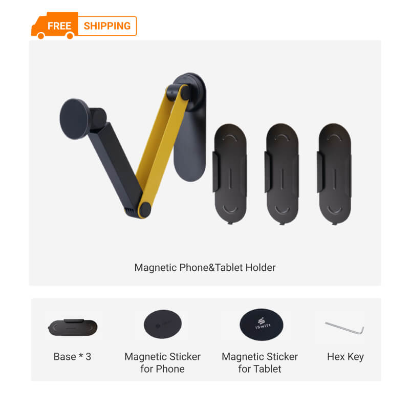 Magnetic Wall Mount Phone & Tablet Holder — Adhesive, Universal Fit