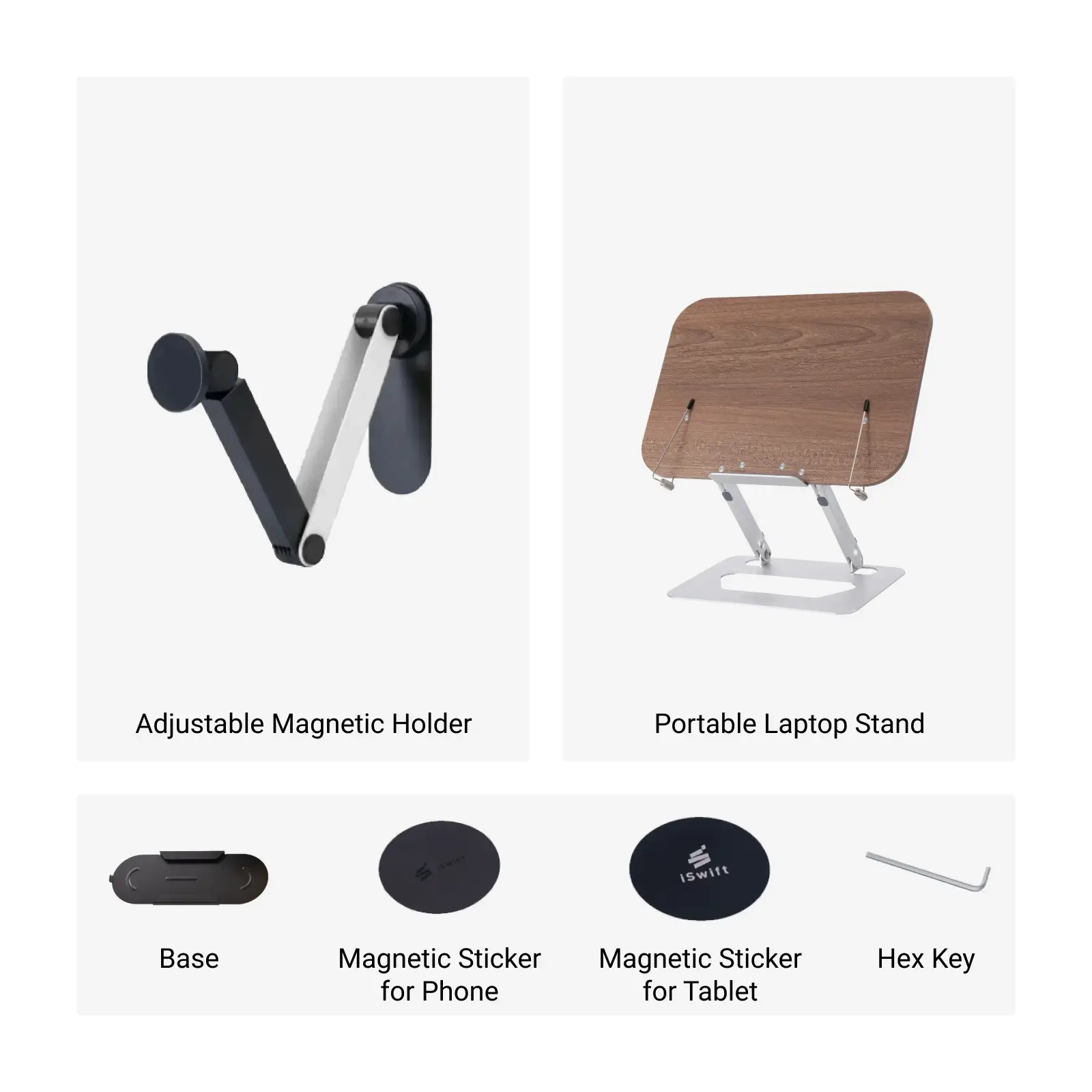 Magnetic Wall Mount Phone & Tablet Holder — Adhesive, Universal Fit