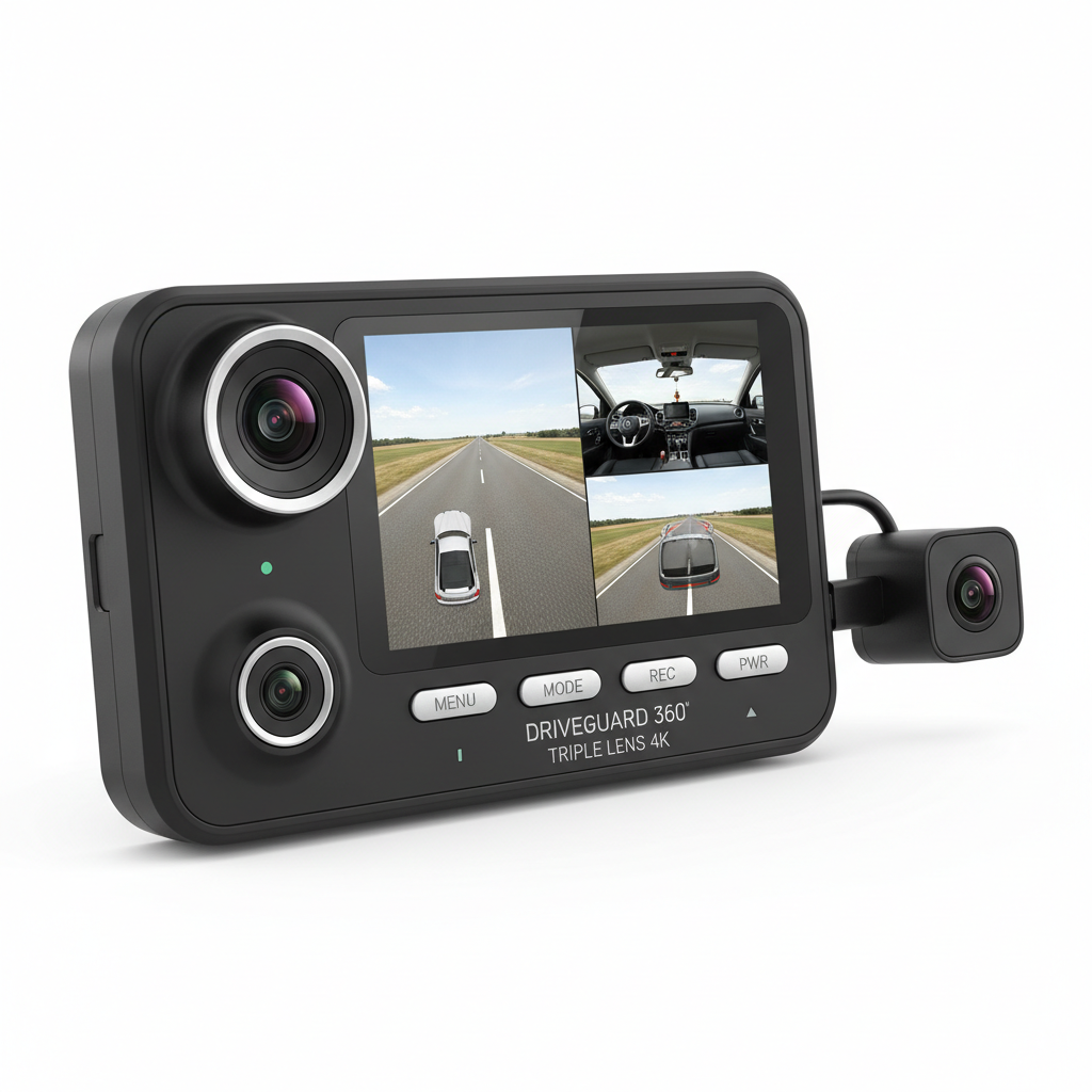 Triple Lens 3-Channel Dash Cam